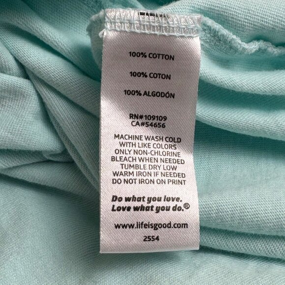 Life is Good TurquoiseTee Women's XL Red Wine Glass Summer Casual Fun - Picture 6 of 8